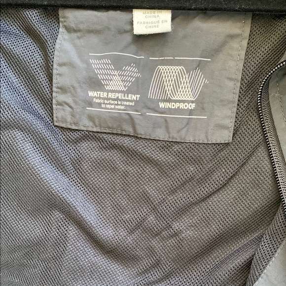 H&M Charcoal Grey Zip-Up Windbreaker Jacket With Hood - Picture 4 of 5